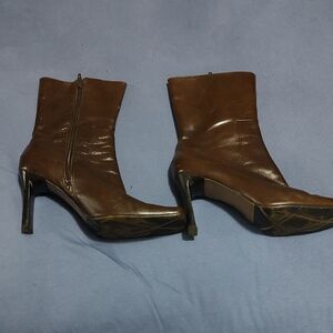 Nine West Brown Leather Heeled Boots